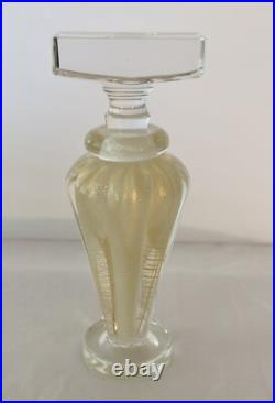 Astounding Vintage Murano Lead Crystal & Gold Leaf 7 Perfume Bottle