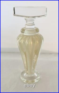 Astounding Vintage Murano Lead Crystal & Gold Leaf 7 Perfume Bottle