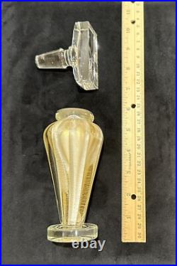 Astounding Vintage Murano Lead Crystal & Gold Leaf 7 Perfume Bottle