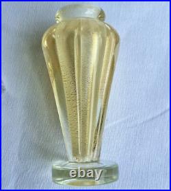 Astounding Vintage Murano Lead Crystal & Gold Leaf 7 Perfume Bottle