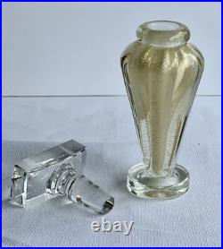 Astounding Vintage Murano Lead Crystal & Gold Leaf 7 Perfume Bottle
