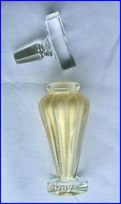 Astounding Vintage Murano Lead Crystal & Gold Leaf 7 Perfume Bottle