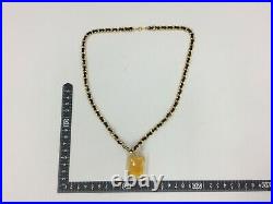 Auth Chanel Gold Black Chain COCO Perfume Bottle Necklace Vintage 1A260010n