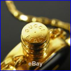 Auth GUCCI Vintage GG Interlocking Perfume Bottle Necklace Pendant F/S 9444bkac