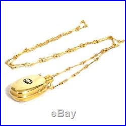 Auth Gucci Italy Goldtone Perfume Bottle Necklace 73cm/28.6 Vintage in Box