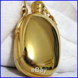 Auth Gucci Italy Goldtone Perfume Bottle Necklace 73cm/28.6 Vintage in Box