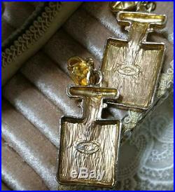 Auth Vintage CHANEL No. 5 Perfume Bottle Drop Earrings Gold Used from Japan F/S