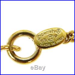 Authentic CHANEL Vintage CC Logos Perfume Bottle Gold Chain Necklace F01909