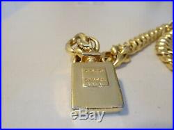 Authentic CHANEL Vintage CC Logos Perfume Bottle Motif Gold Chain Belt SZ 25-38