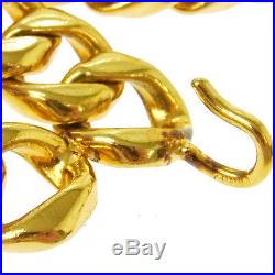 Authentic CHANEL Vintage CC Logos Perfume Bottle Motif Gold Chain Belt V03458