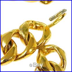 Authentic CHANEL Vintage CC Logos Perfume Bottle Motif Gold Chain Belt V03957