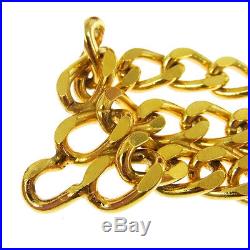 Authentic CHANEL Vintage CC Logos Perfume Bottle Motif Gold Chain Belt V04337