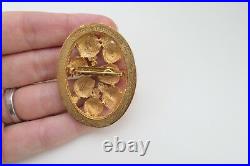 Authentic Christian Dior Poison Gold Tone Perfume Bottles Brooch Pin Vintage