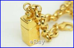 Authentic Dior Vintage Bracelet 18K Gold Plated Charm Perfume Bottle Clasp 7p881