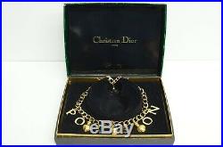 Authentic Dior Vintage Necklace Limited Poison Gold Plated Charm Perfume Bottles