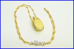 Authentic Gucci Vintage Necklace Perfume Pendant Gold Chain 1980s GG Logo Charm