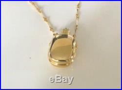 Authentic Gucci Vintage Necklace Perfume Pendant Gold Chain 1980s GG Logo xx58