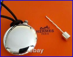 Authentic Nwt Vintage Hermes Perfum Bottle Sterling Silver Necklace Pendant