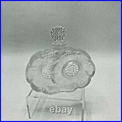 Authentic Signed Vintage Lalique Deux Fleurs Perfume Bottle JE