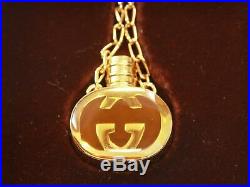 Authentic Vintage GUCCI Perfume Bottle Necklace In Original Box