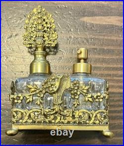 BEAUTIFUL Vintage 3pc Perfume Set, Ormolu Filigree, Glass Bottles, Dauber BEAUTIFUL Vintage 3pc Perfume Set, Ormolu Filigree, Glass Bottles, Dauber
