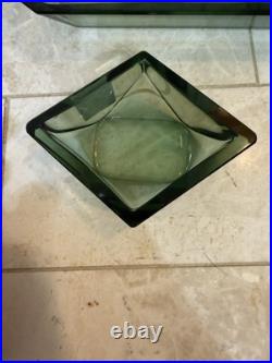 BEAUTIFUL, emerald green, Art Deco Vintage Perfume Bottle Set W Tray