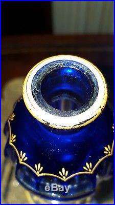 Baccarat CHRISTIAN DIOR Diorama Perfume BOTTLE vintage 7 Cobalt Blue Very Rare