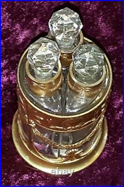Baccarat clear glass & ormolu vintage Victorian antique scent perfume bottle