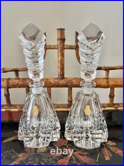 Beautiful Large Pair Vintage German Crystal Perfume Bottles