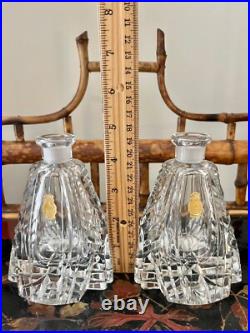 Beautiful Large Pair Vintage German Crystal Perfume Bottles