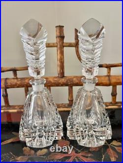 Beautiful Large Pair Vintage German Crystal Perfume Bottles