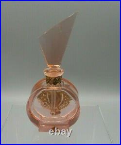 Beautiful Pink Jeweled Vintage Czech. Perfume Bottle