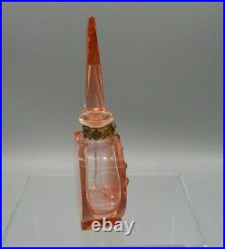 Beautiful Pink Jeweled Vintage Czech. Perfume Bottle