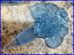 Beautiful RARE Vintage Blue Perfume Bottle with Dauber, Cherubs Cupids Angels