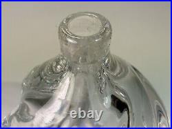 Beautiful Swirl Clear Gass VTG Perfume Cologne Bottle 2.5 LBS 5 Tall Signed Wow