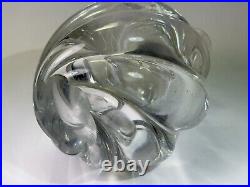 Beautiful Swirl Clear Gass VTG Perfume Cologne Bottle 2.5 LBS 5 Tall Signed Wow