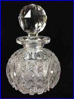 Beautiful Vintage 6 Cut Crystal Perfume WATERFORD Ireland Bottle & Stopper