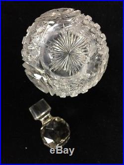 Beautiful Vintage 6 Cut Crystal Perfume WATERFORD Ireland Bottle & Stopper