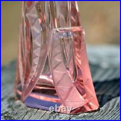 Beautiful Vintage Art Deco Czechoslovakian Two-Color Cut Glass Perfume Bottle