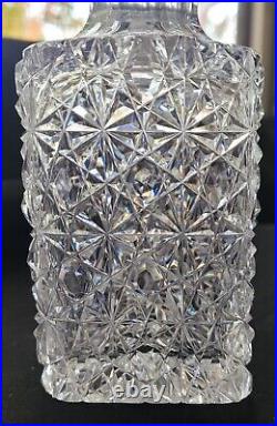 Beautiful Vintage Cut Glass 7 Square Shaped Cologne Bottle