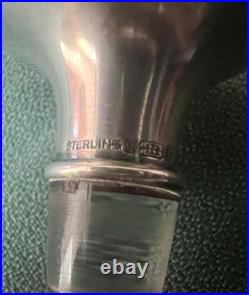 Beautiful Vtg Combo Perfume Bottle Etched Powder Box Sterling Guilloche Stopper Beautiful Vtg Combo Perfume Bottle Etched Powder Box Sterling Guilloche Stopper