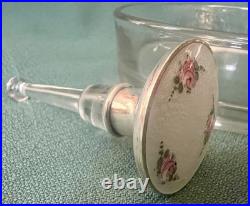 Beautiful Vtg Combo Perfume Bottle Etched Powder Box Sterling Guilloche Stopper Beautiful Vtg Combo Perfume Bottle Etched Powder Box Sterling Guilloche Stopper