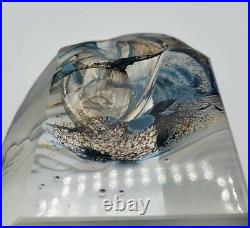Borowski Glass Studio Perfume Bottle Germany Blue Brown Crystal Clear Vintage