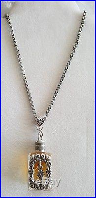 Brighton vintage Perfume Bottle pendant long necklace with perfume B77
