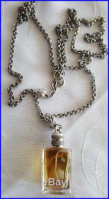 Brighton vintage Perfume Bottle pendant long necklace with perfume B77