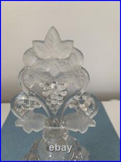 C1940's Vintage Irice Imperial Glass Perfume Bottle, Large Stopper, Grapes 9.5