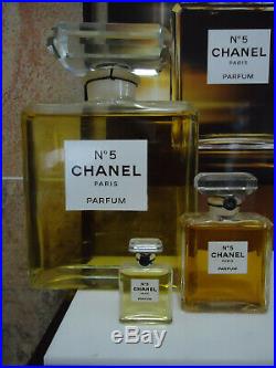CHANEL No5 6 Factice Bottles Vintage 1980s PARFUM & EDP + GIANT Display Center
