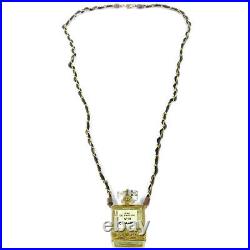 CHANEL Vintage CC Perfume Bottle Gold Chain Pendant Necklace Authentic 02774