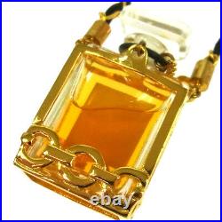 CHANEL Vintage CC Perfume Bottle Gold Chain Pendant Necklace Authentic AK35533i