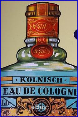 COLOGNE 4711 PORCELAIN ENAMEL VINTAGE PERFUME SIGN advertising store bottle OLD